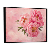 Peony Flowers in Vase on Pink