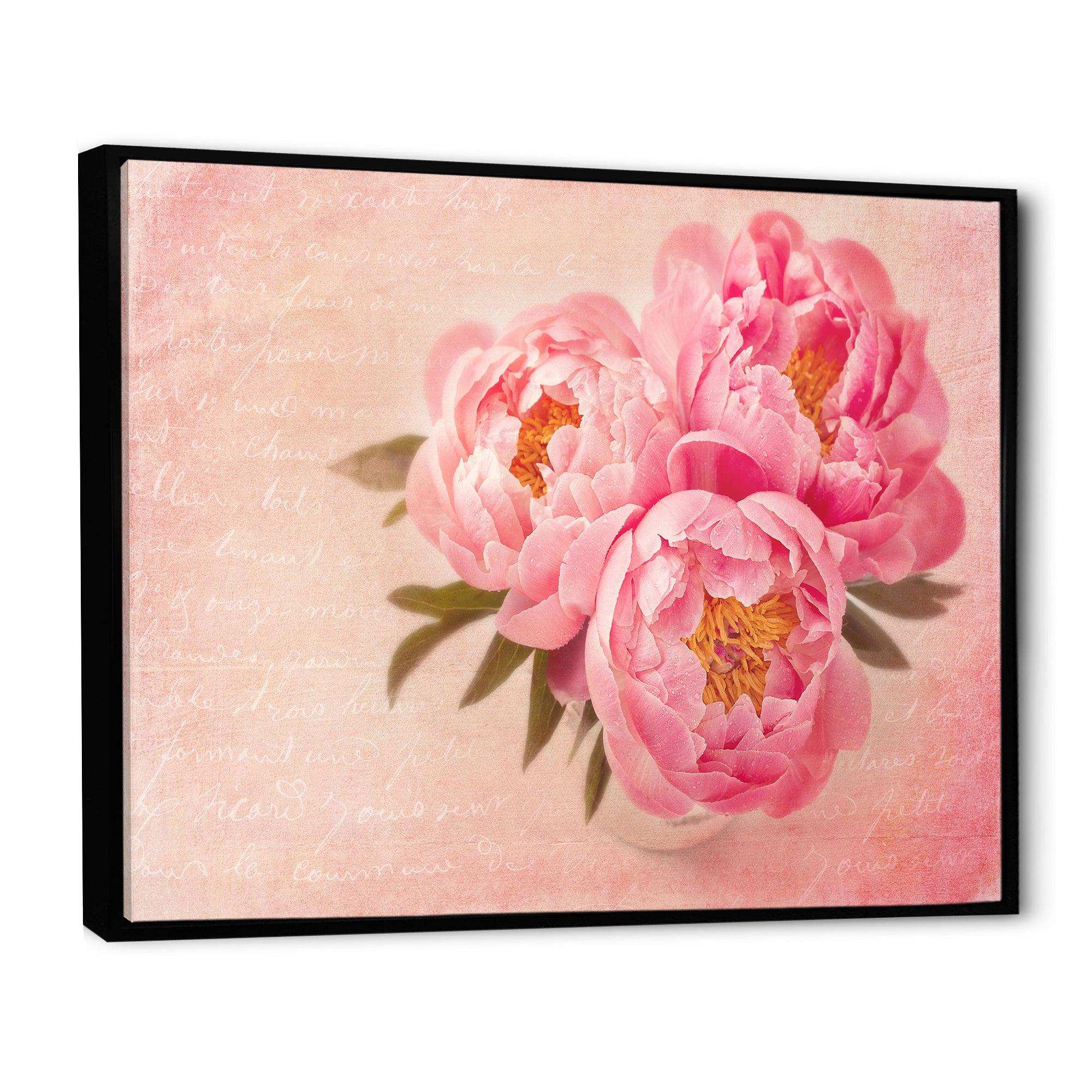 Peony Flowers against Scribbled Back
