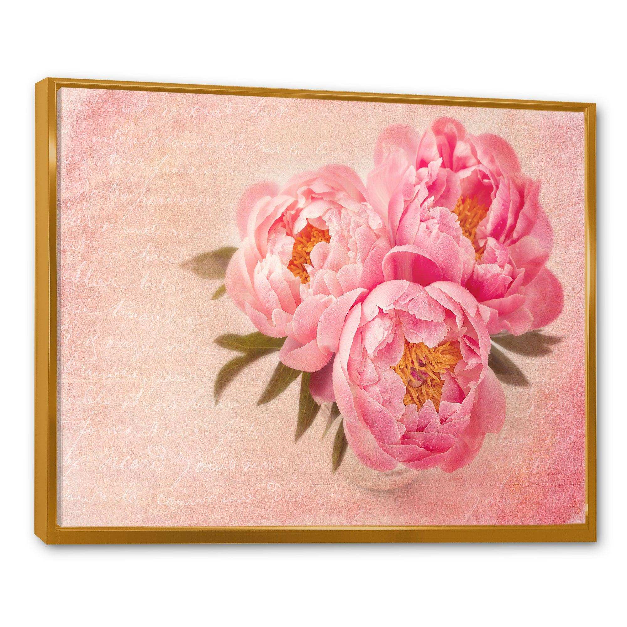 Peony Flowers against Scribbled Back