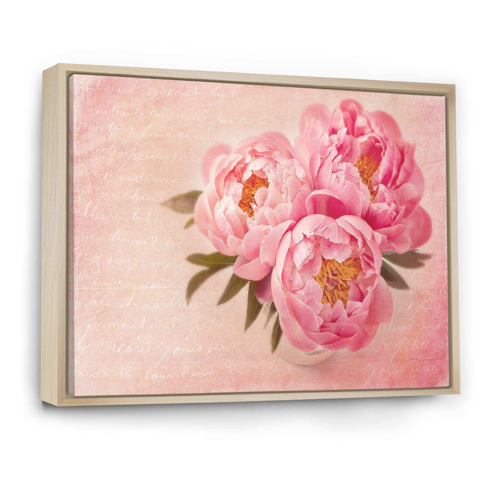Peony Flowers against Scribbled Back