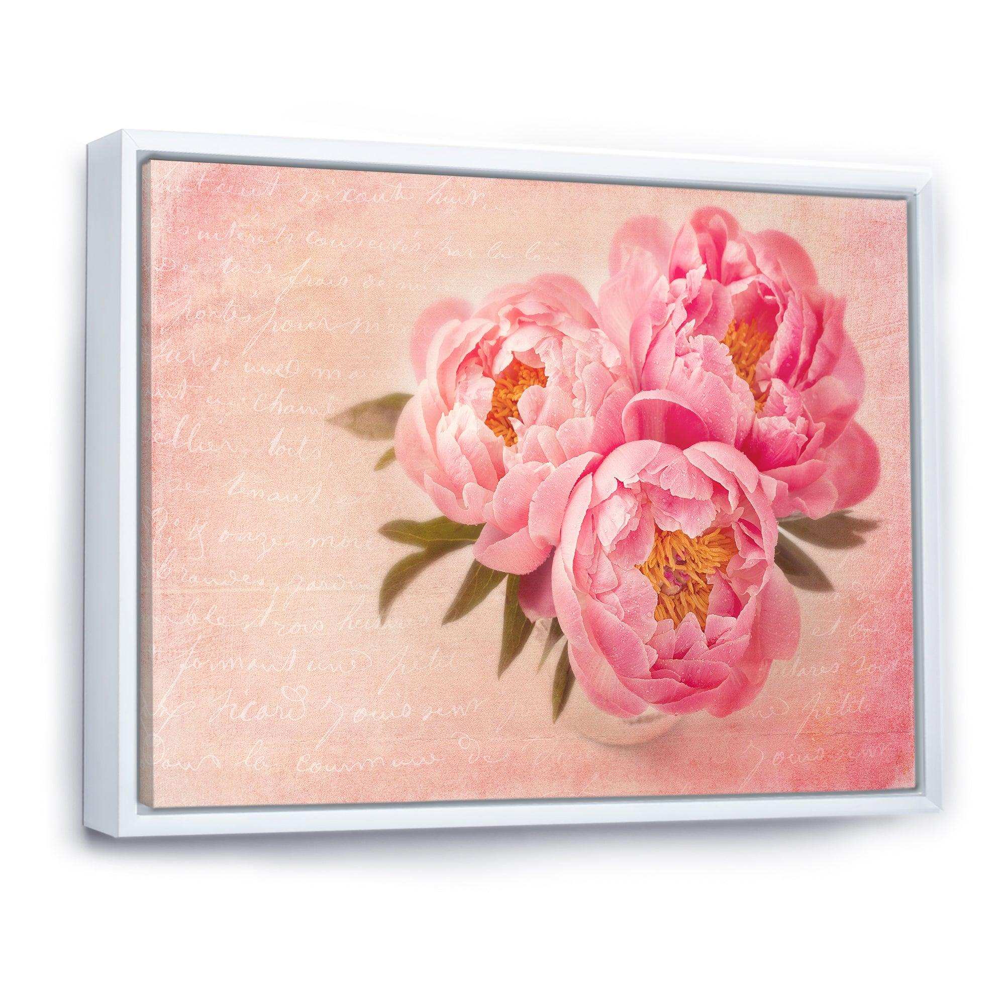 Peony Flowers against Scribbled Back