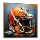 Orange and black football helmet - Sports Canvas Wall Art