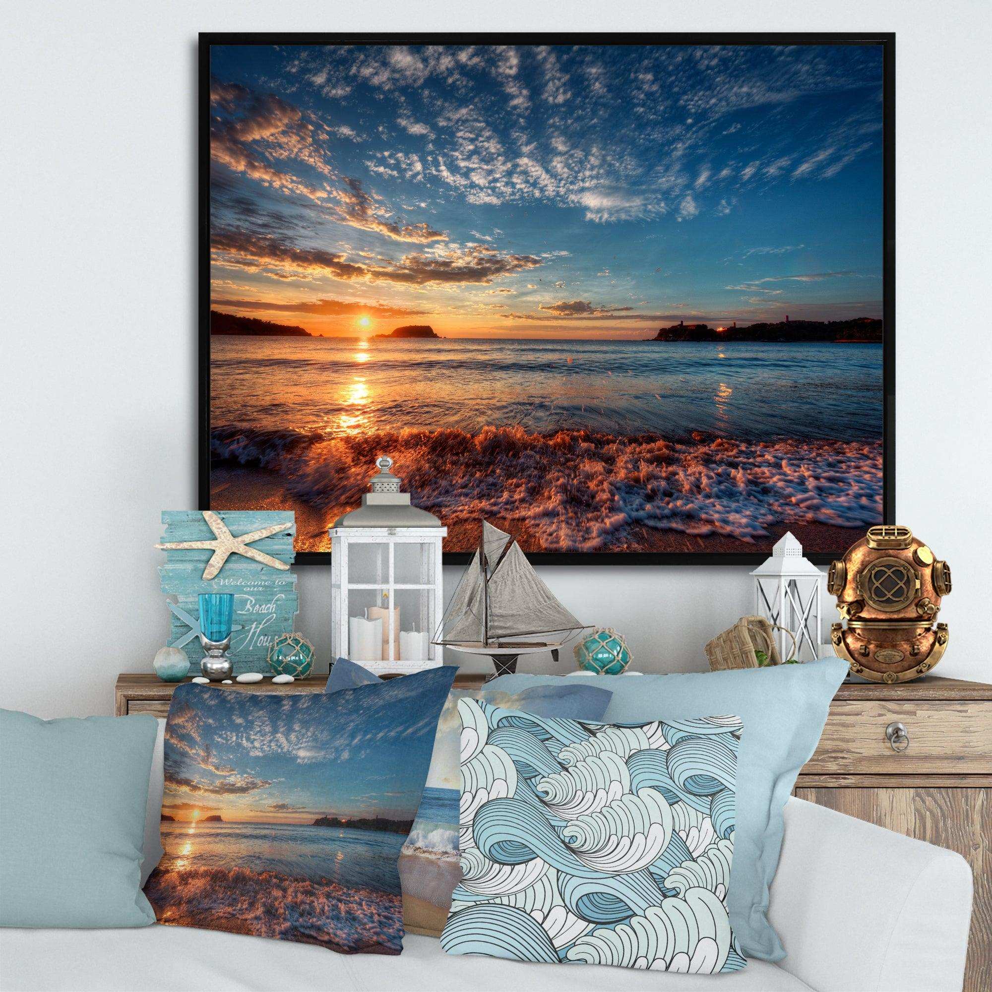 Tranquil Beach and Whimsical Clouds