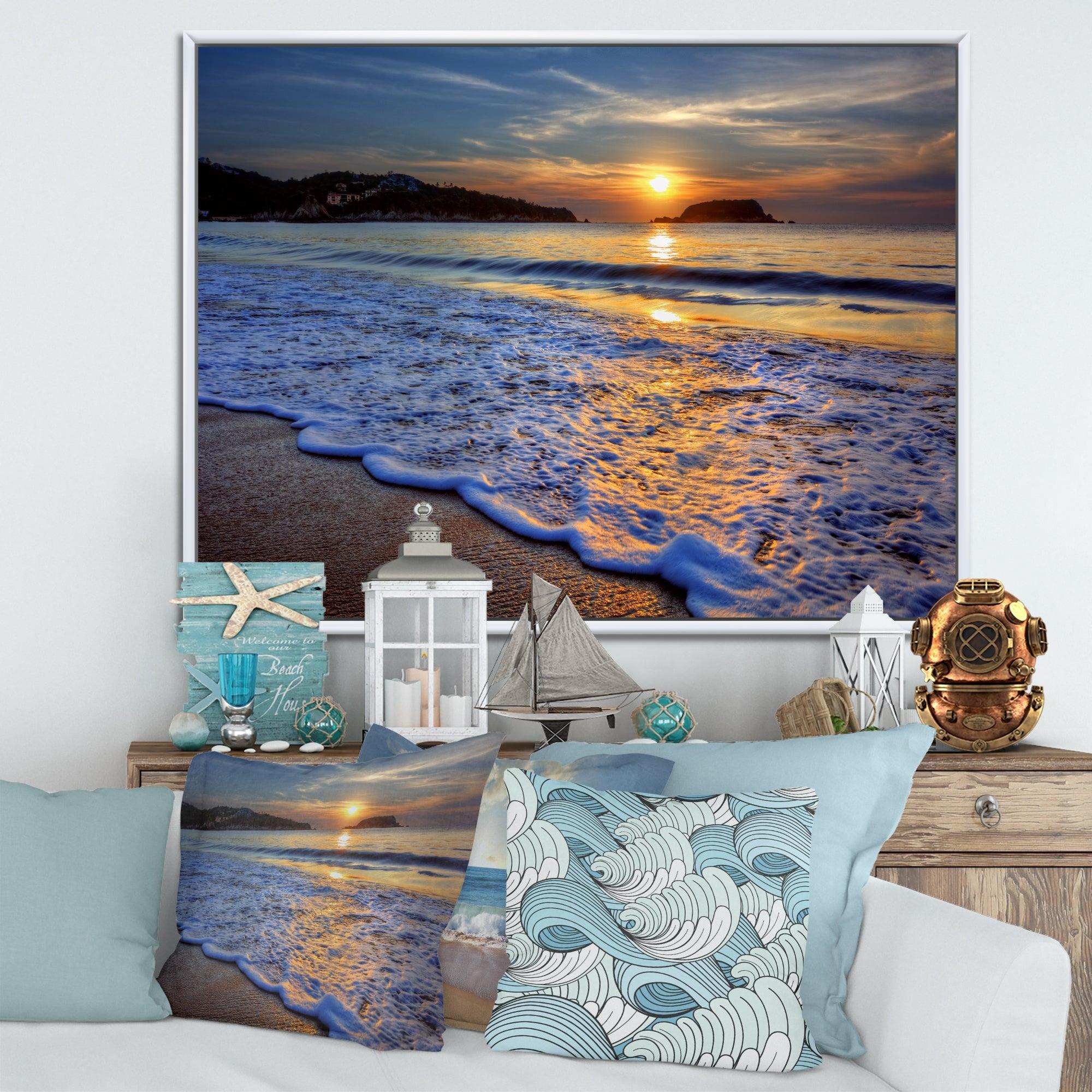 Calm Seashore with Blue Waves