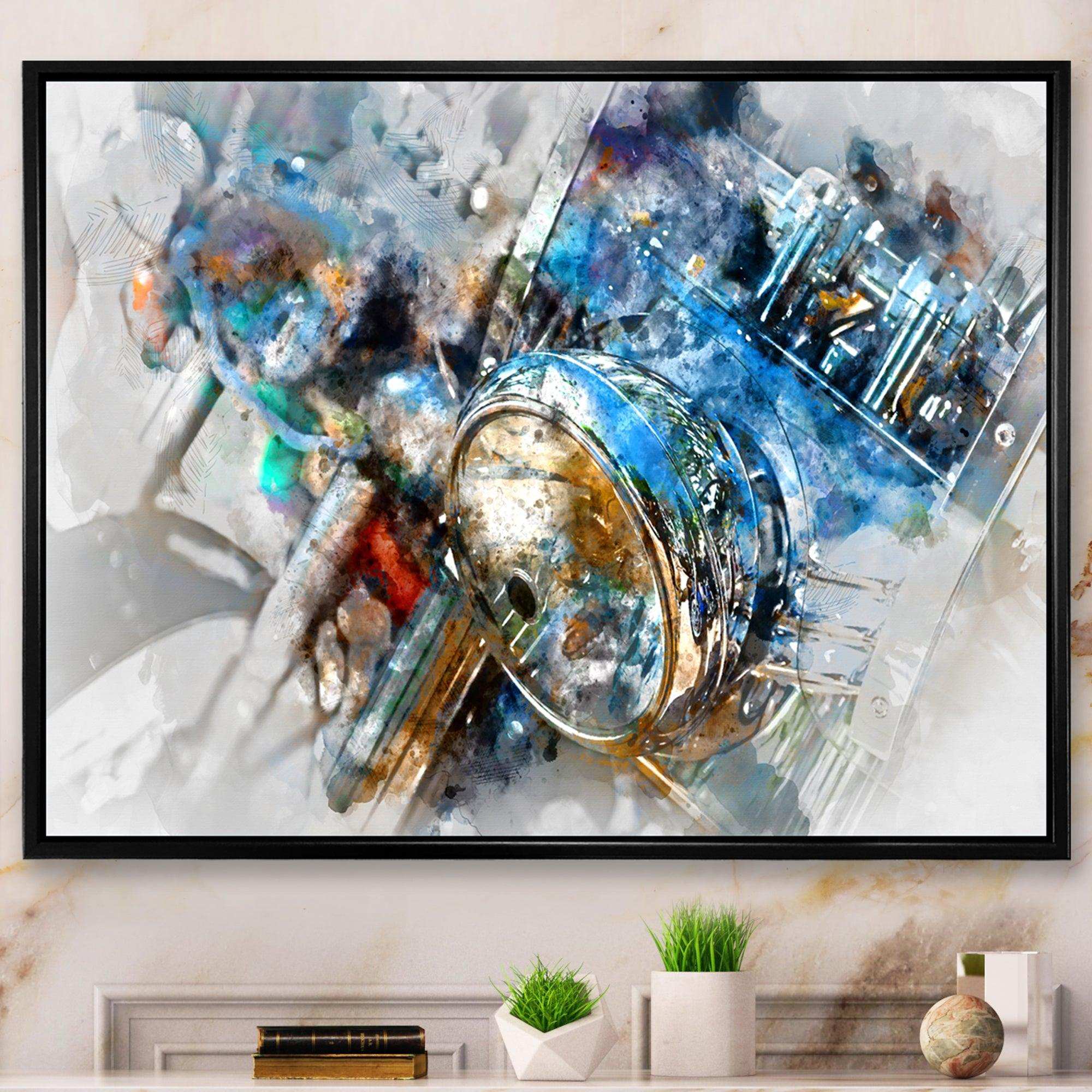 Motorcycle Headlight Watercolor