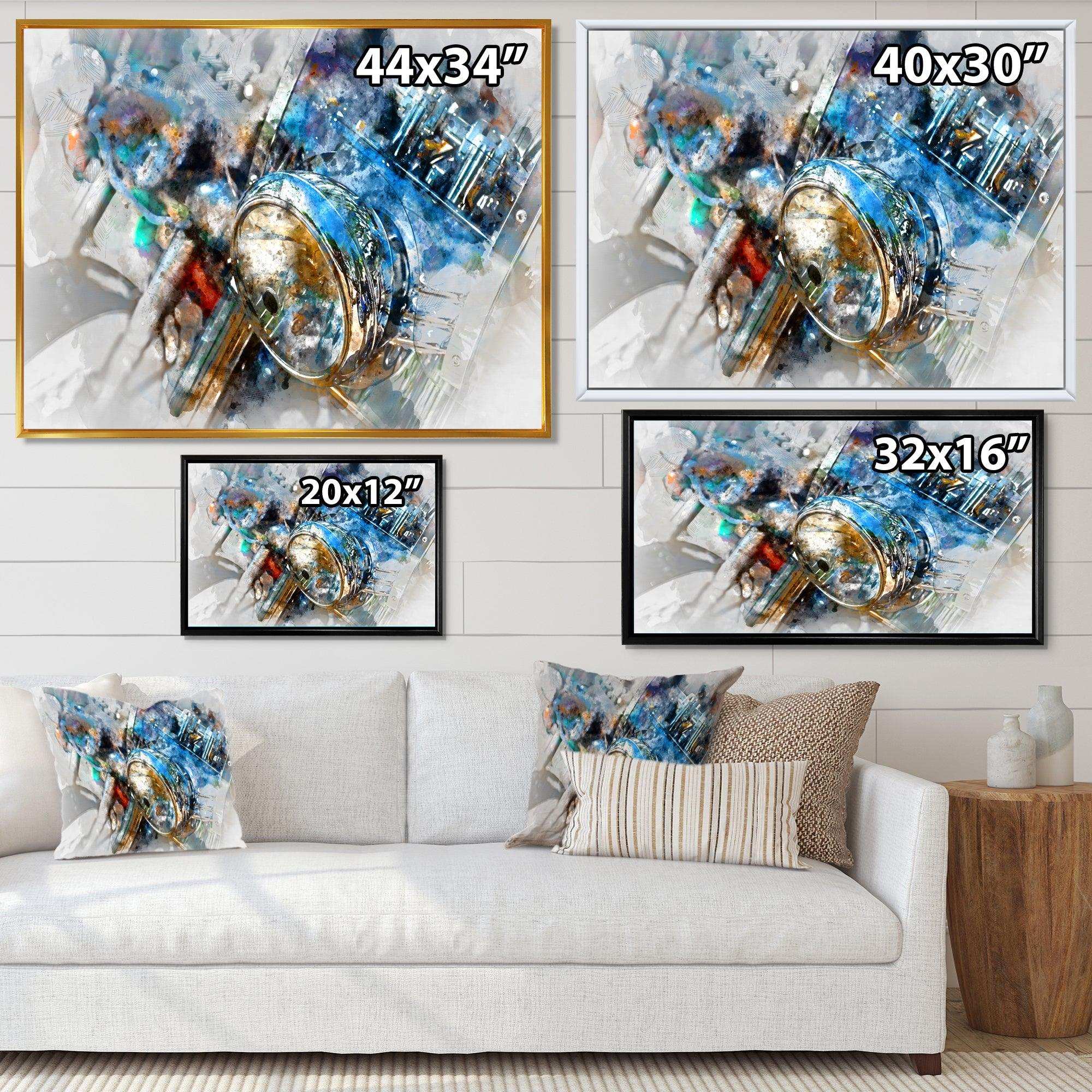 Motorcycle Headlight Watercolor