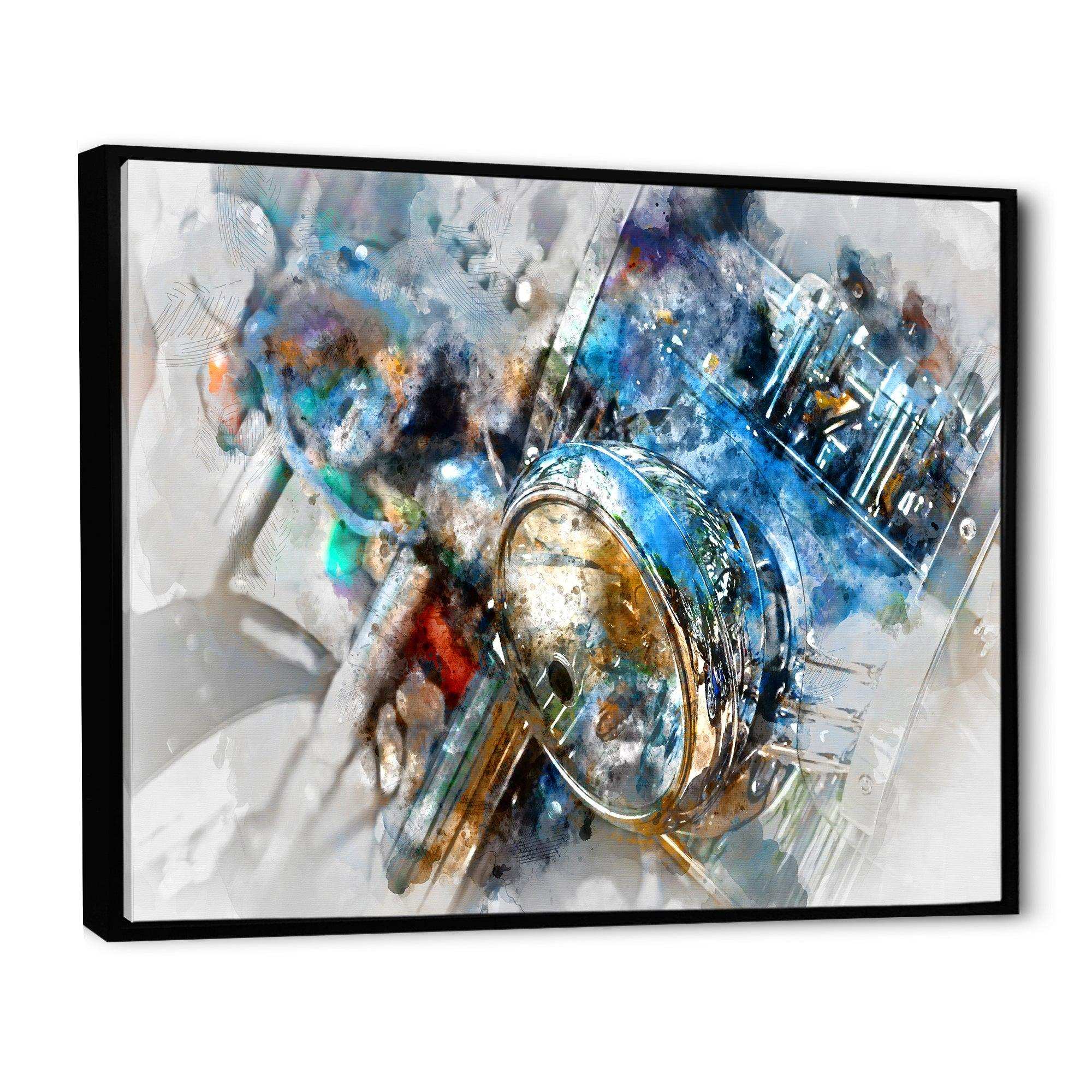 Motorcycle Headlight Watercolor