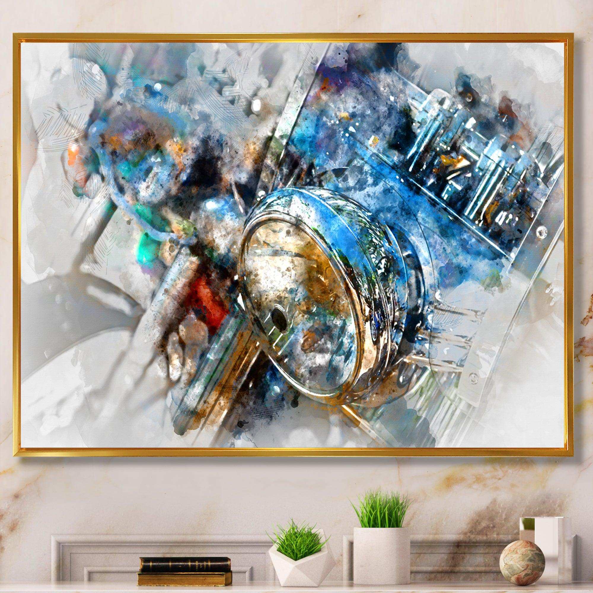 Motorcycle Headlight Watercolor