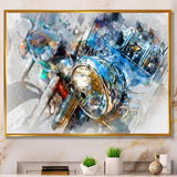 Motorcycle Headlight Watercolor