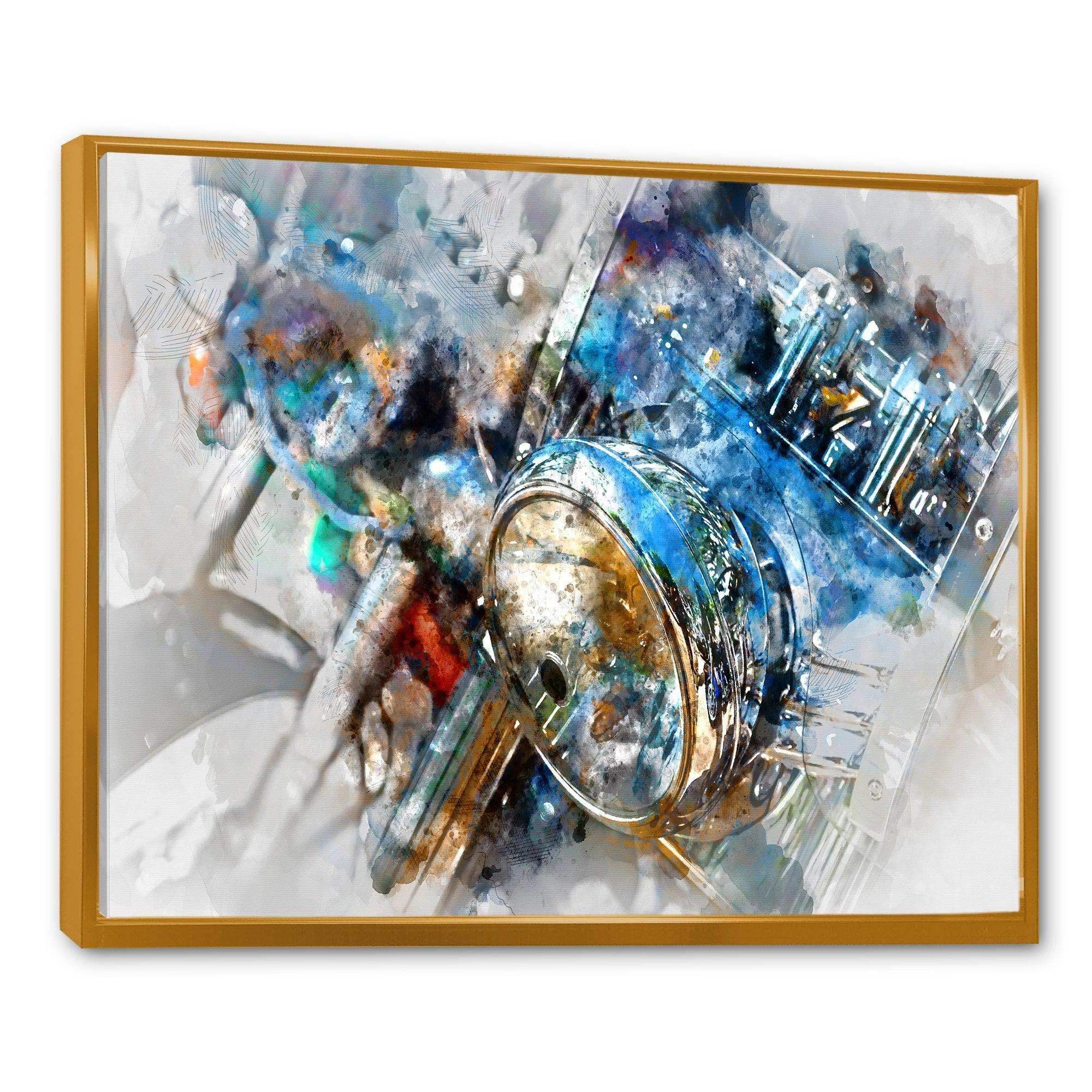 Motorcycle Headlight Watercolor