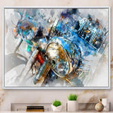 Motorcycle Headlight Watercolor