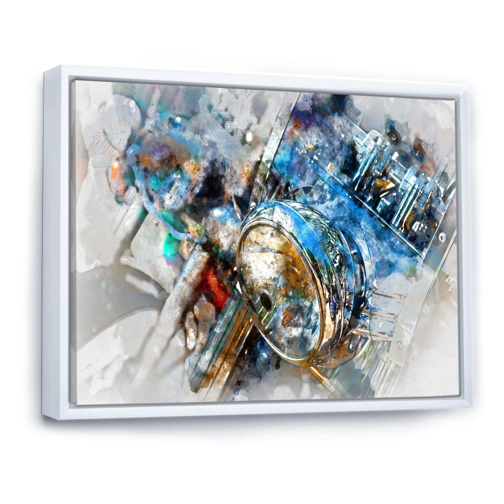 Motorcycle Headlight Watercolor