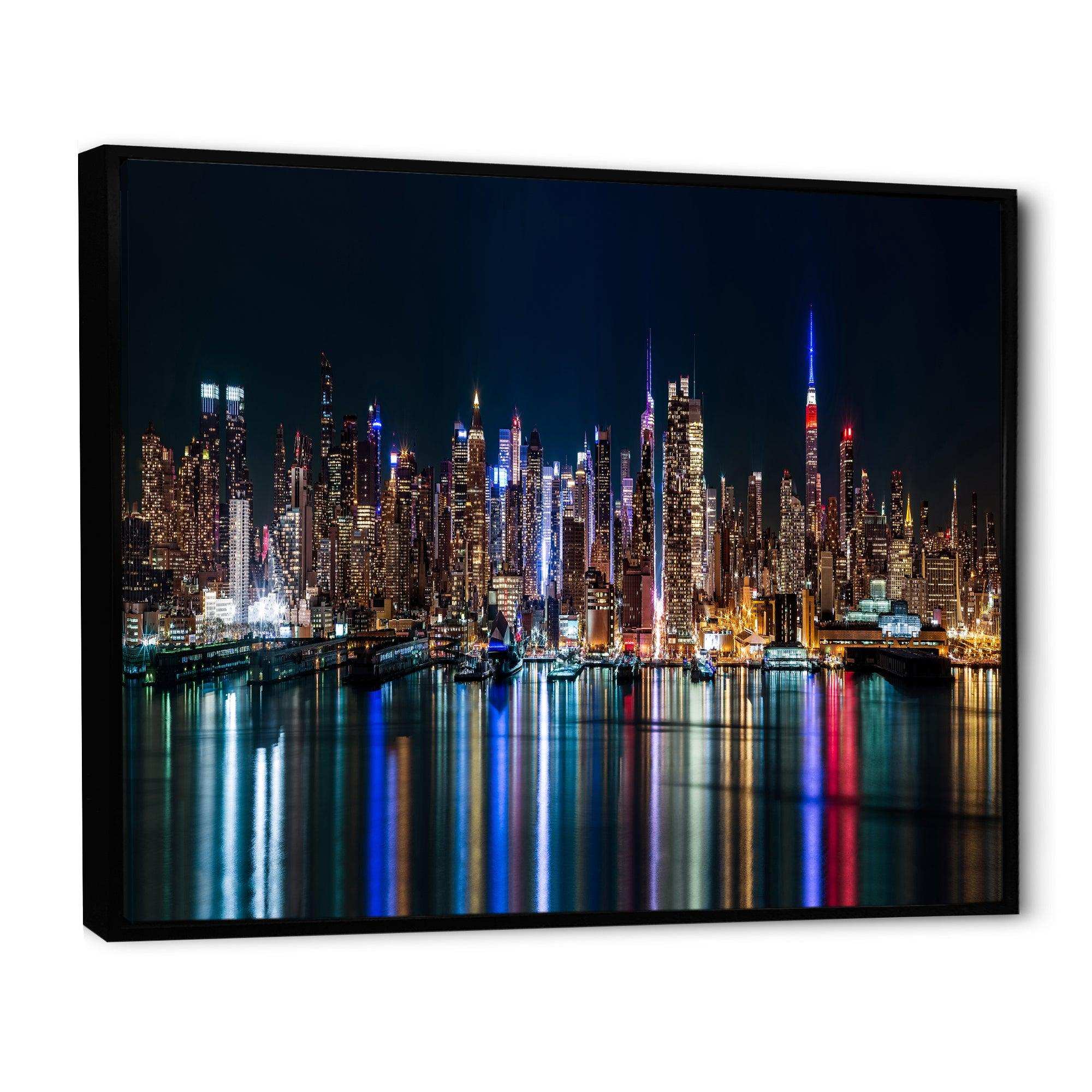 New York Midtown Night Panorama