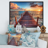 Sunset over Wooden Sea Pier