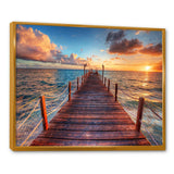 Sunset over Wooden Sea Pier