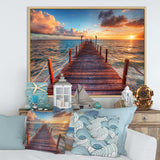 Sunset over Wooden Sea Pier