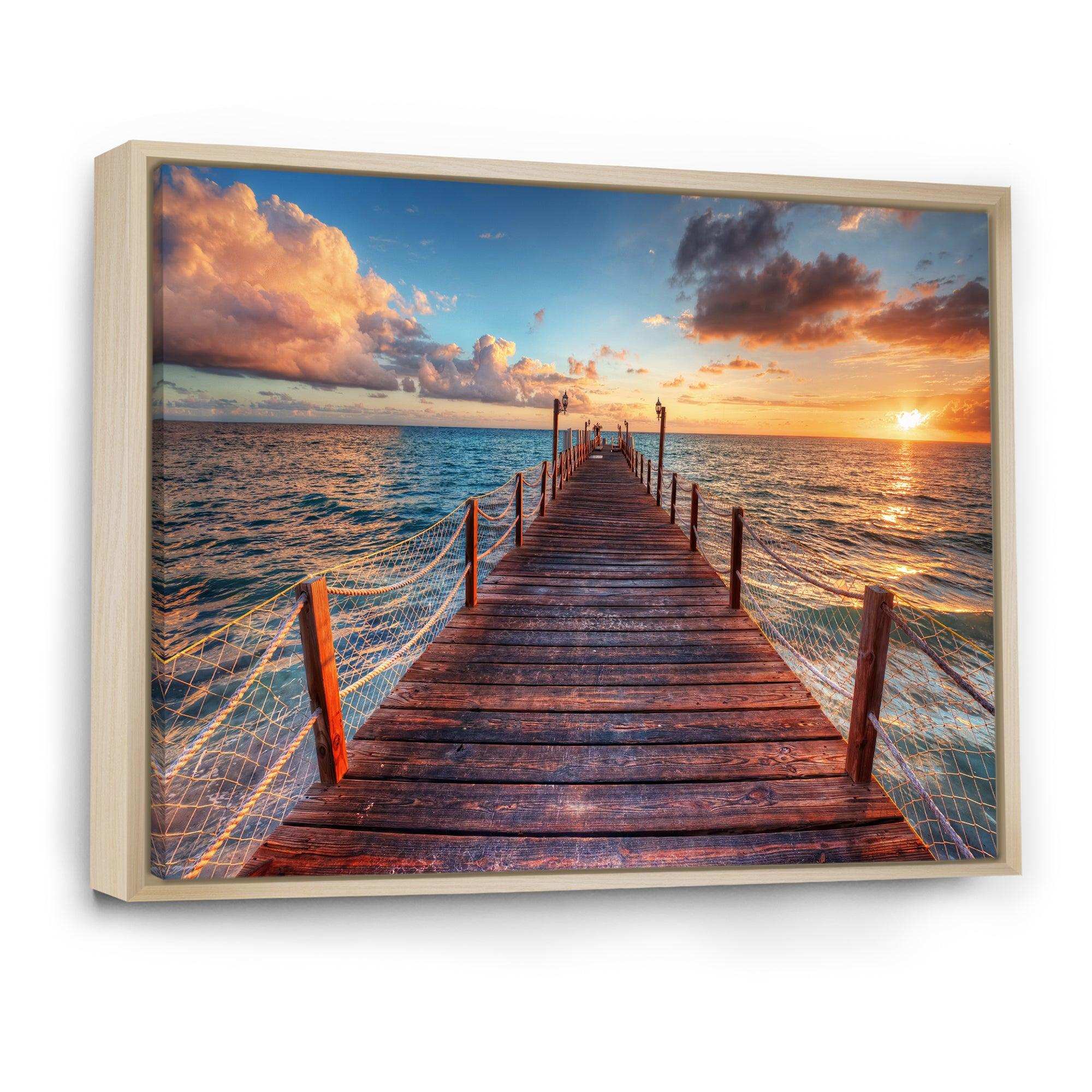 Sunset over Wooden Sea Pier