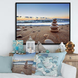 Stones Balance on Sandy Beach