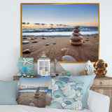 Stones Balance on Sandy Beach