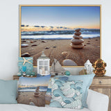 Stones Balance on Sandy Beach