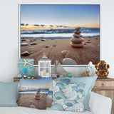 Stones Balance on Sandy Beach