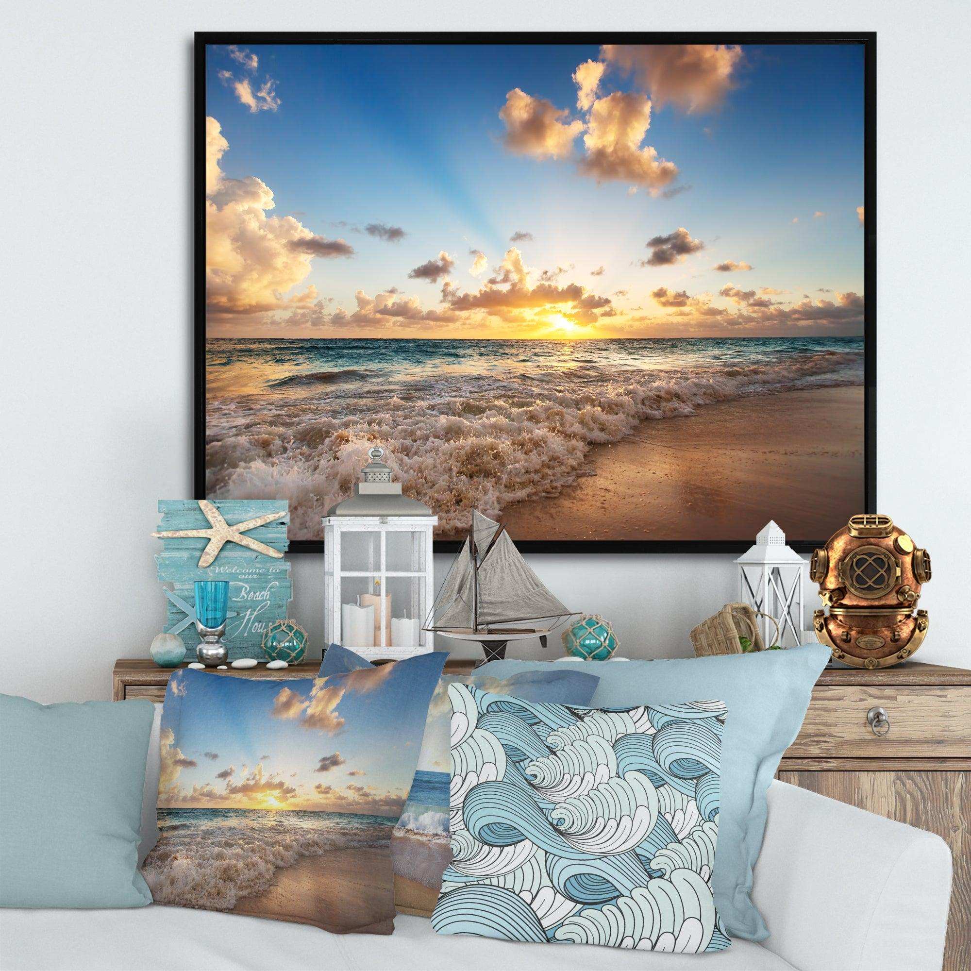 Sunrise on Beach of Caribbean Sea