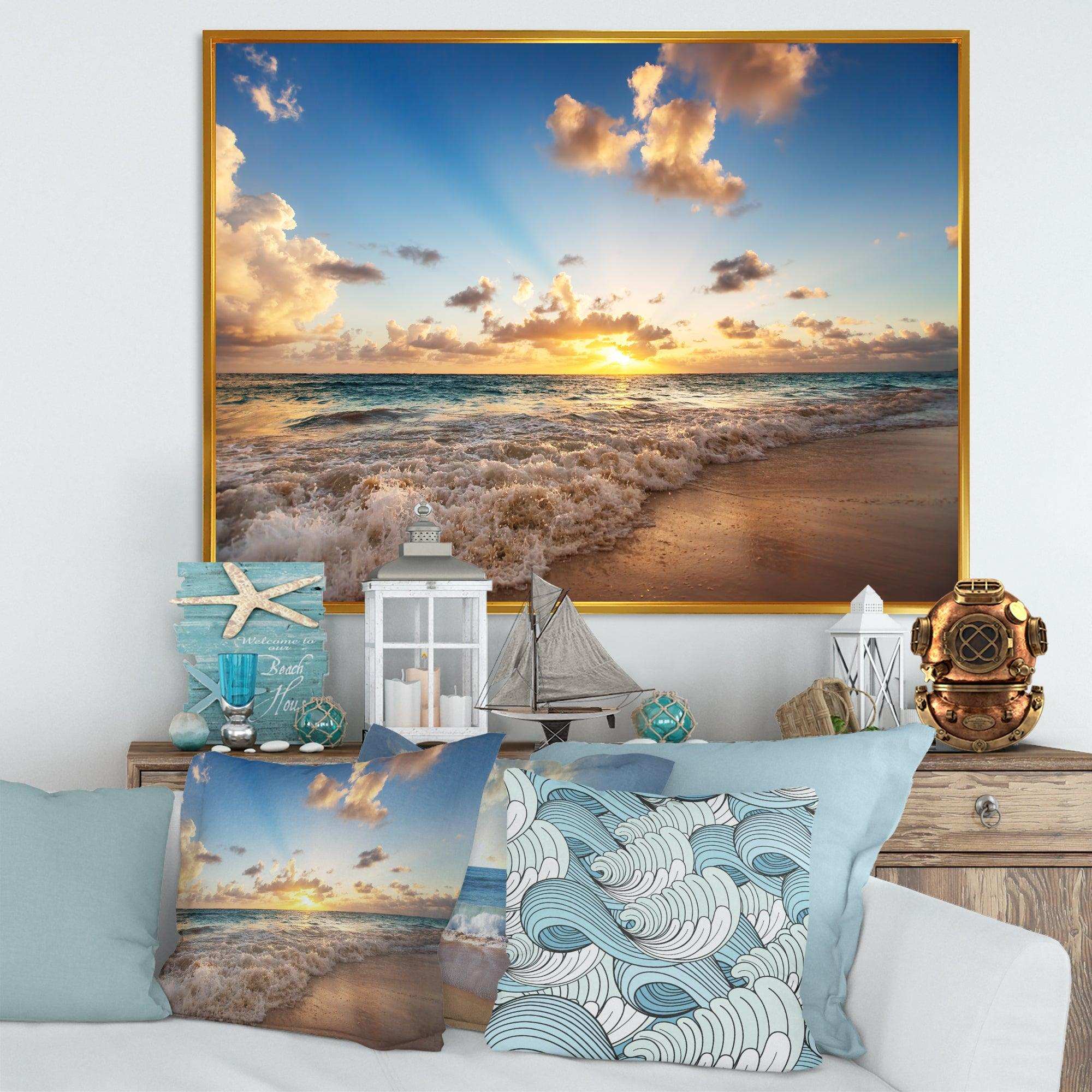 Sunrise on Beach of Caribbean Sea