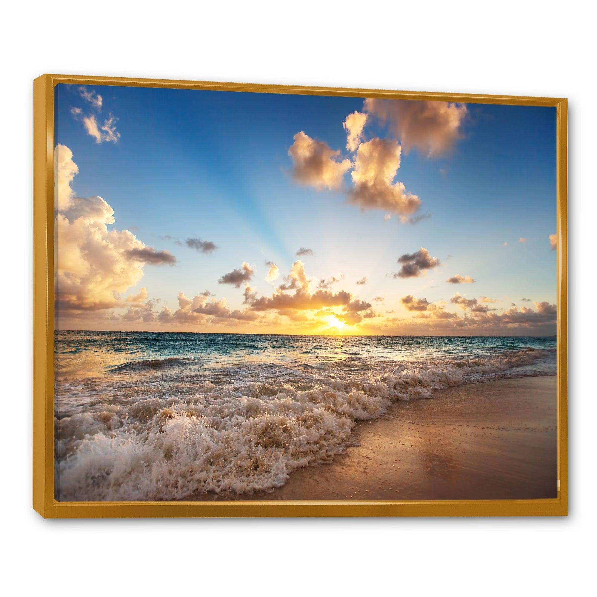 Sunrise on Beach of Caribbean Sea