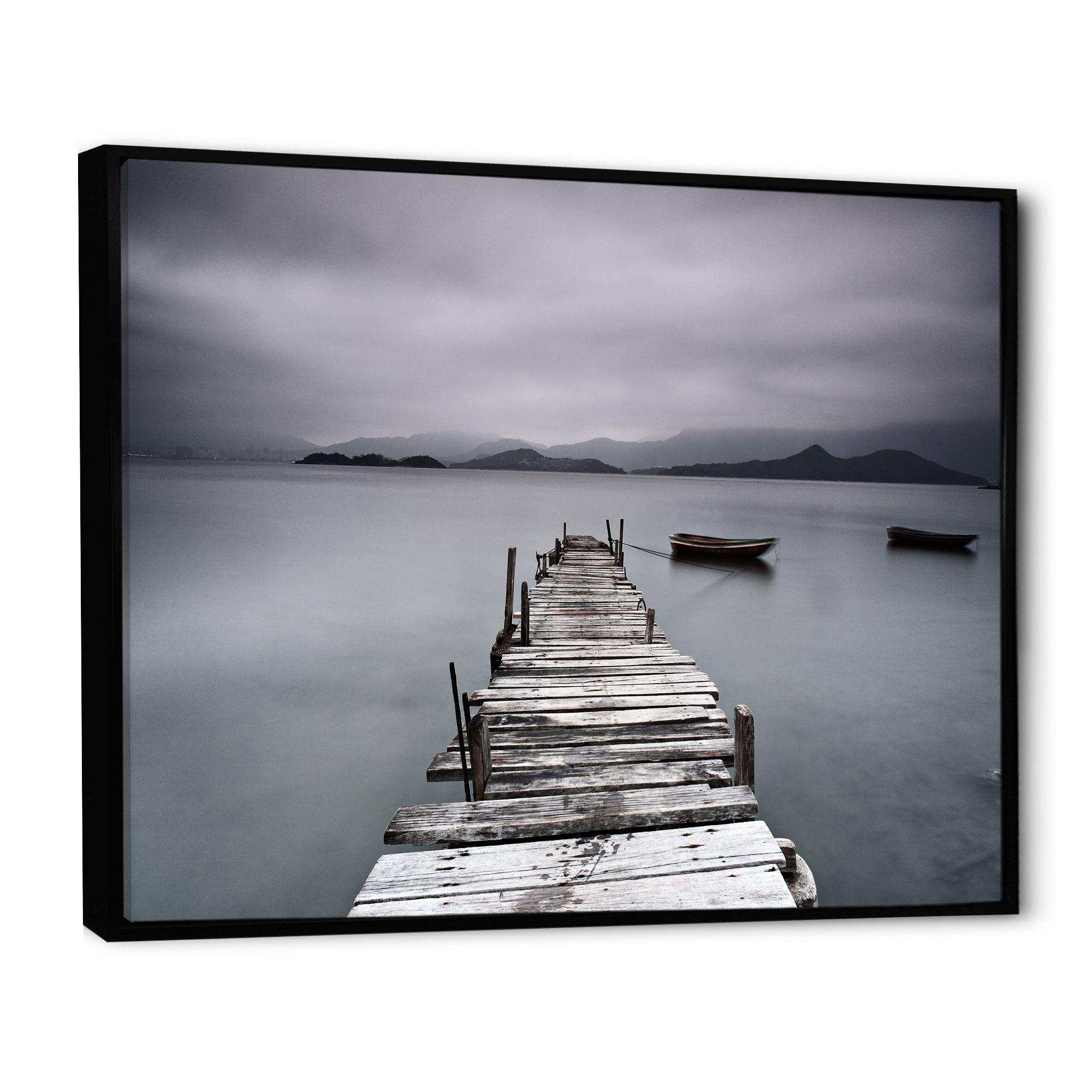 Pier and Boats at Seashore