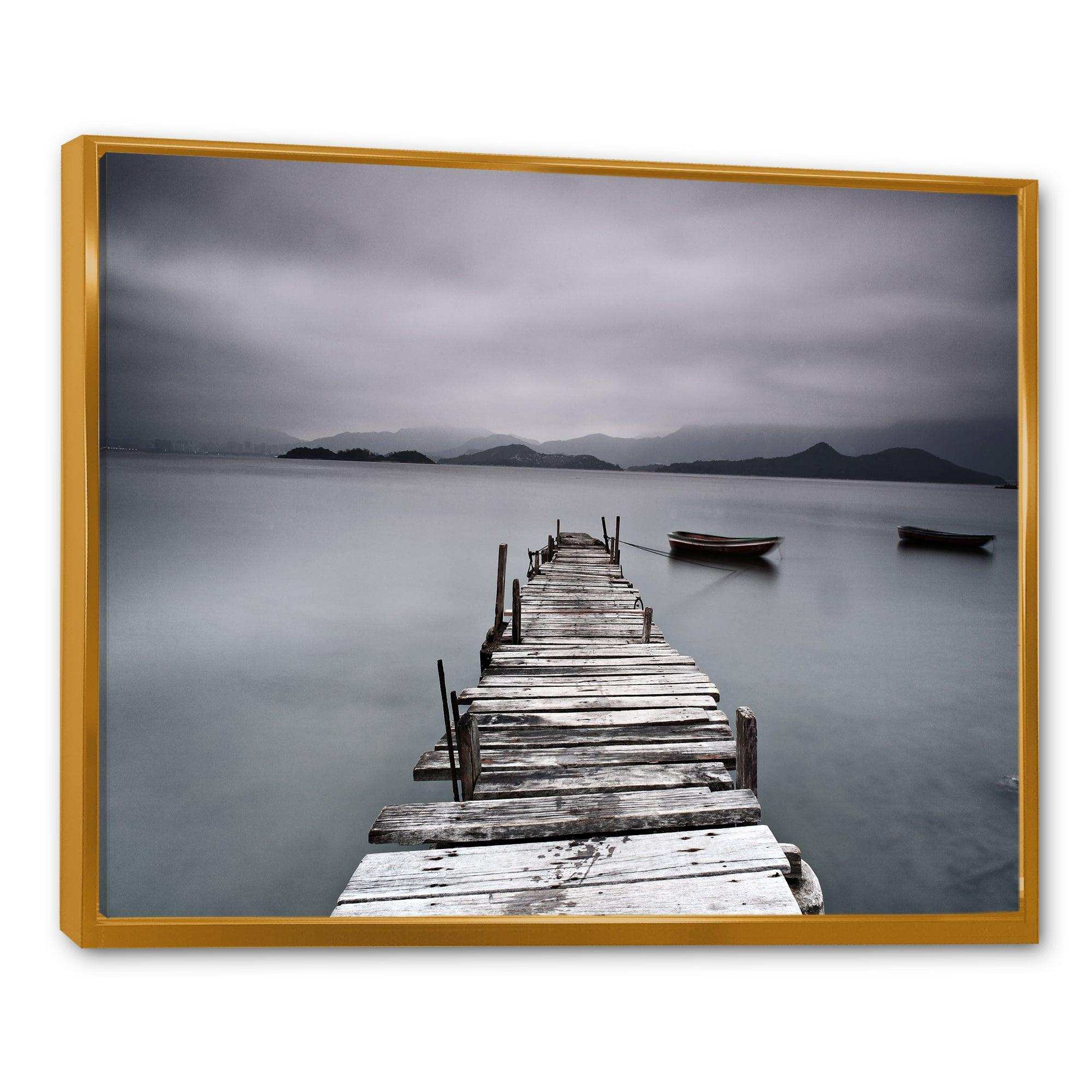 Pier and Boats at Seashore