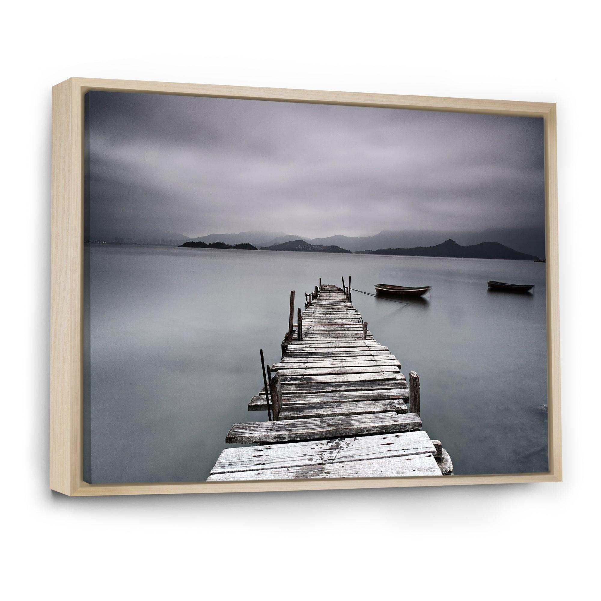 Pier and Boats at Seashore