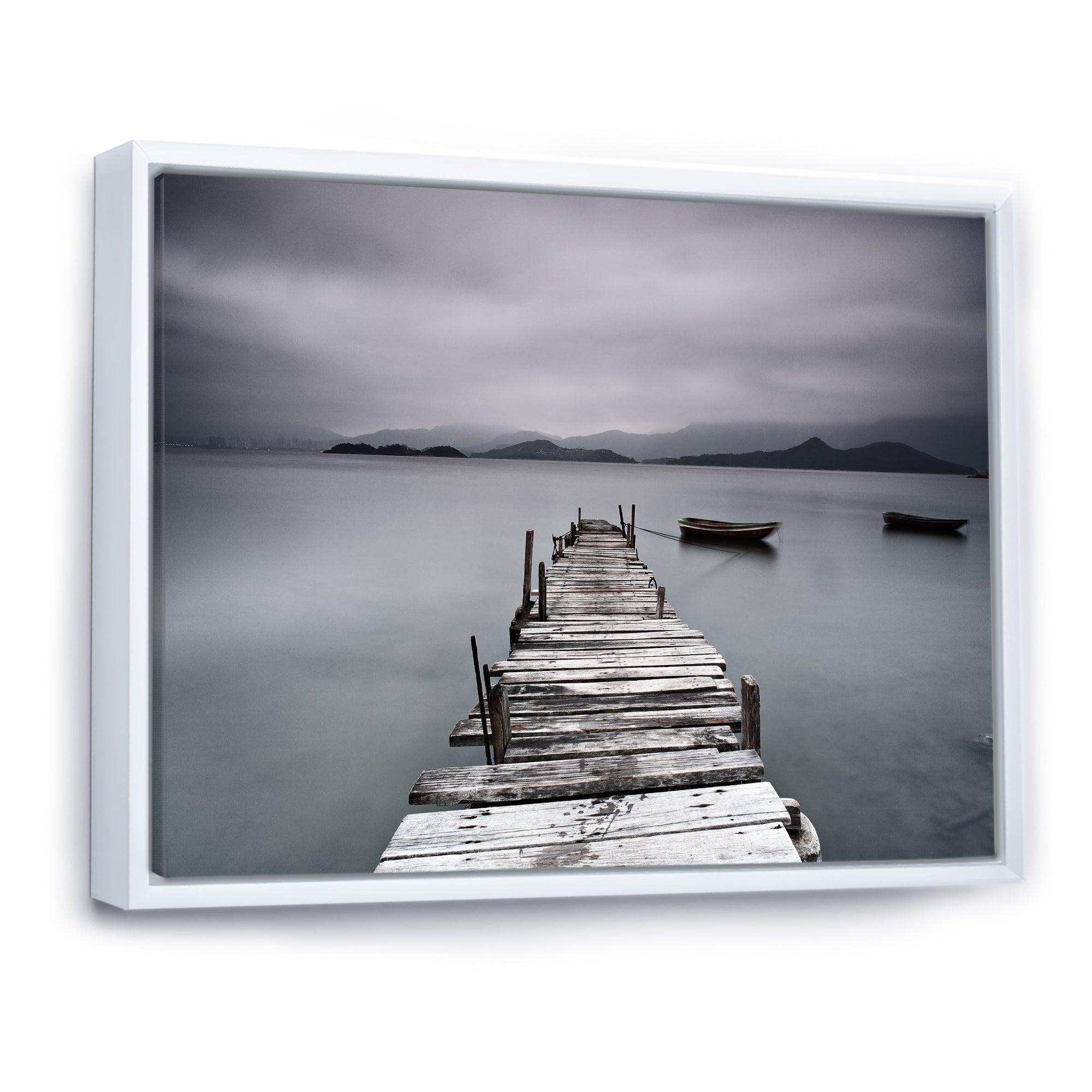 Pier and Boats at Seashore