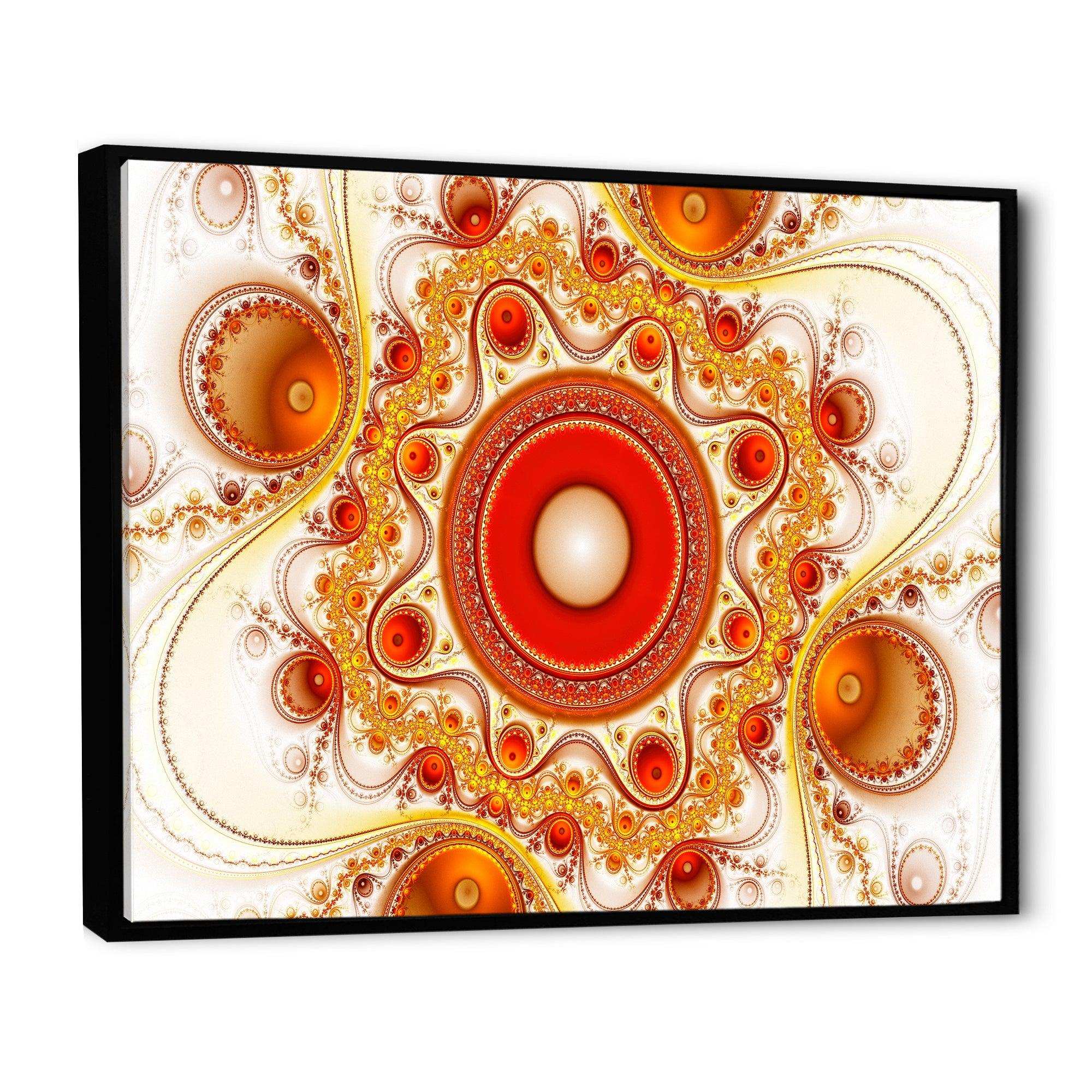 Orange Fractal Pattern with Circles