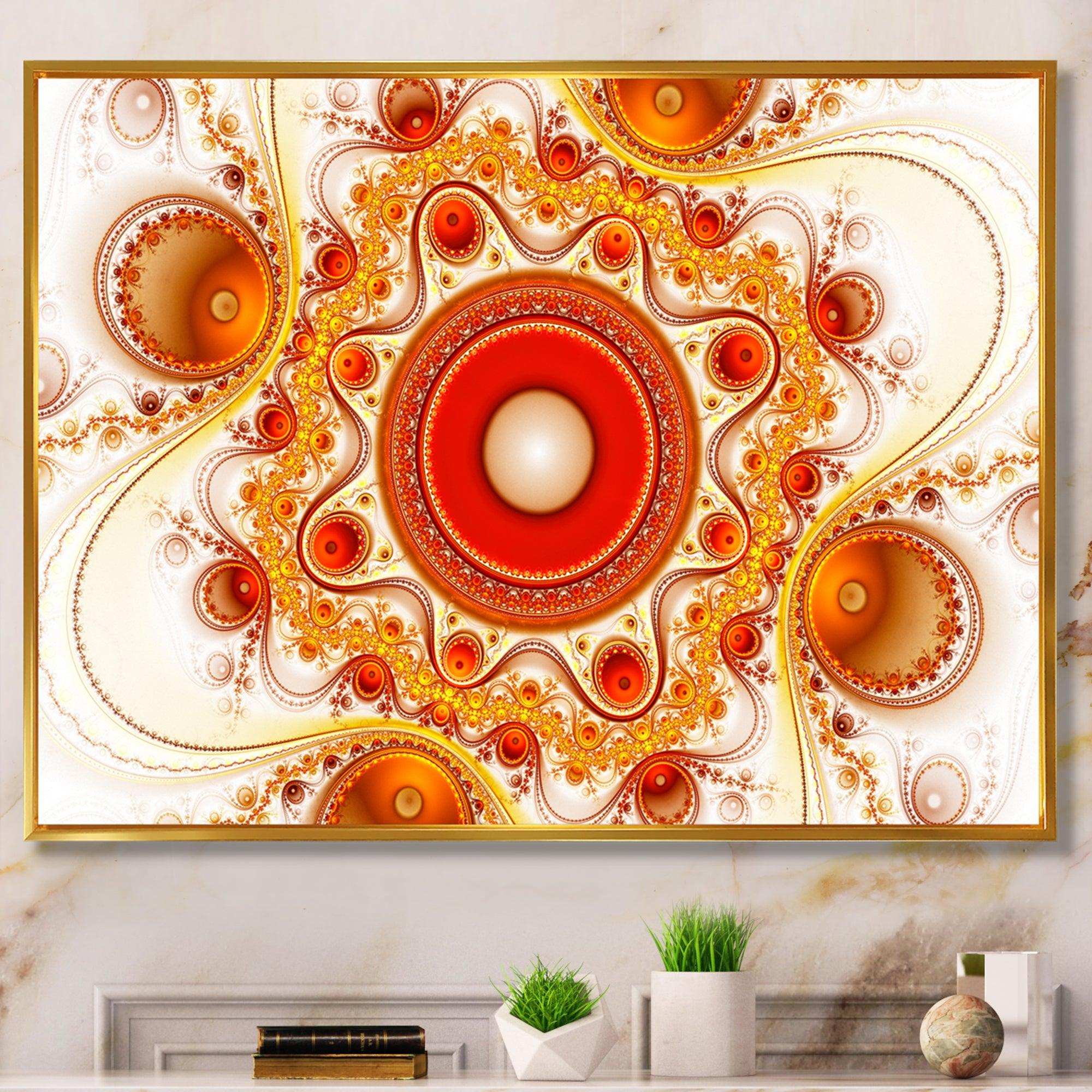 Orange Fractal Pattern with Circles