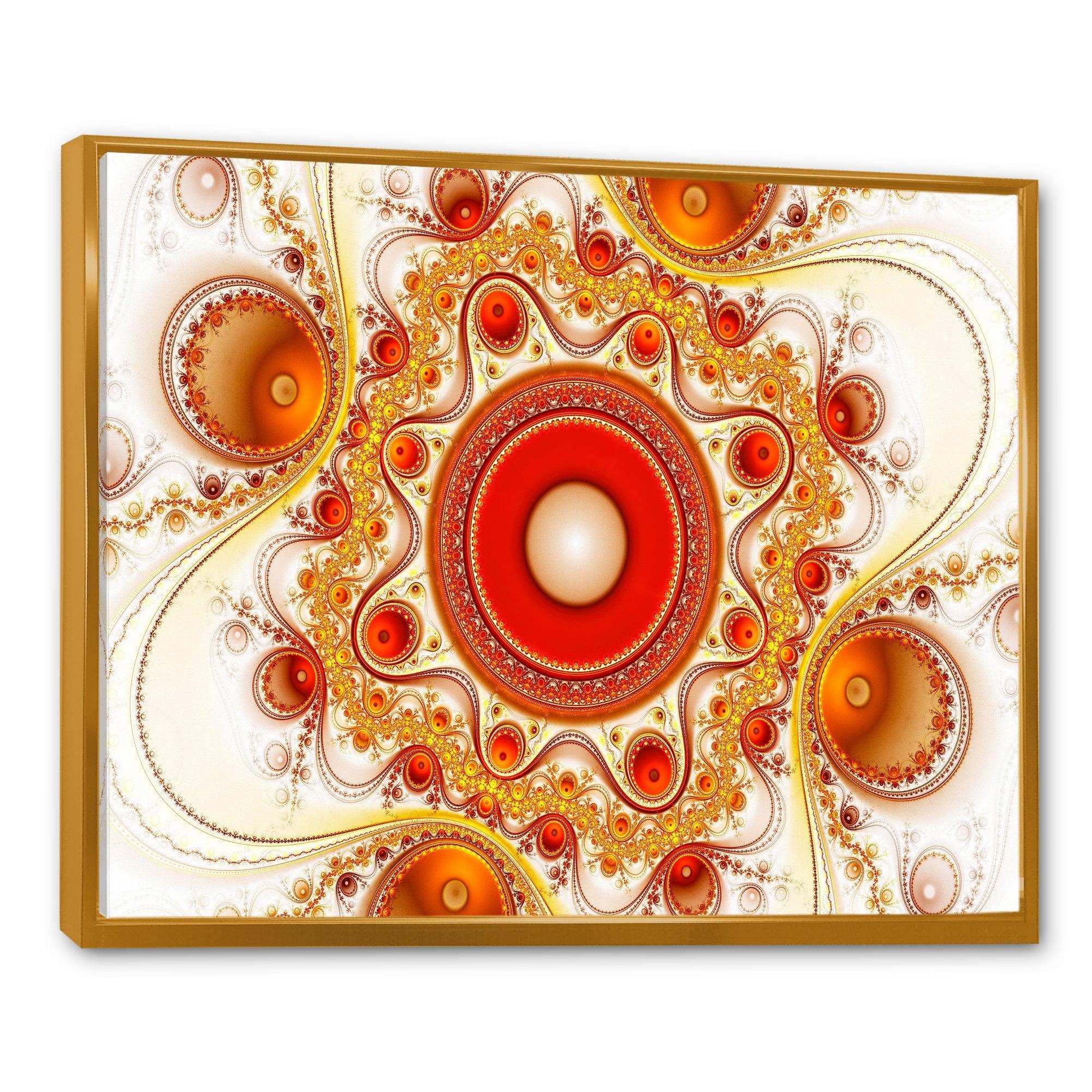 Orange Fractal Pattern with Circles