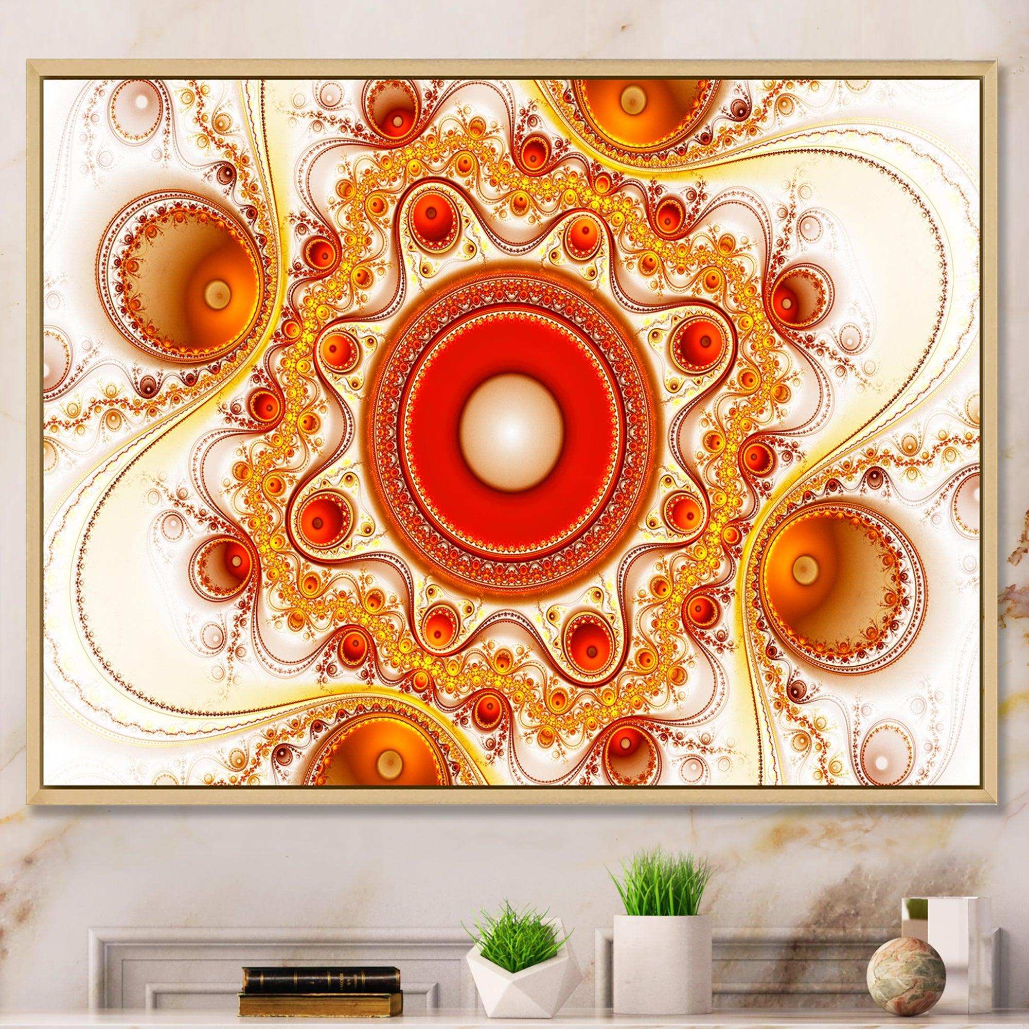 Orange Fractal Pattern with Circles