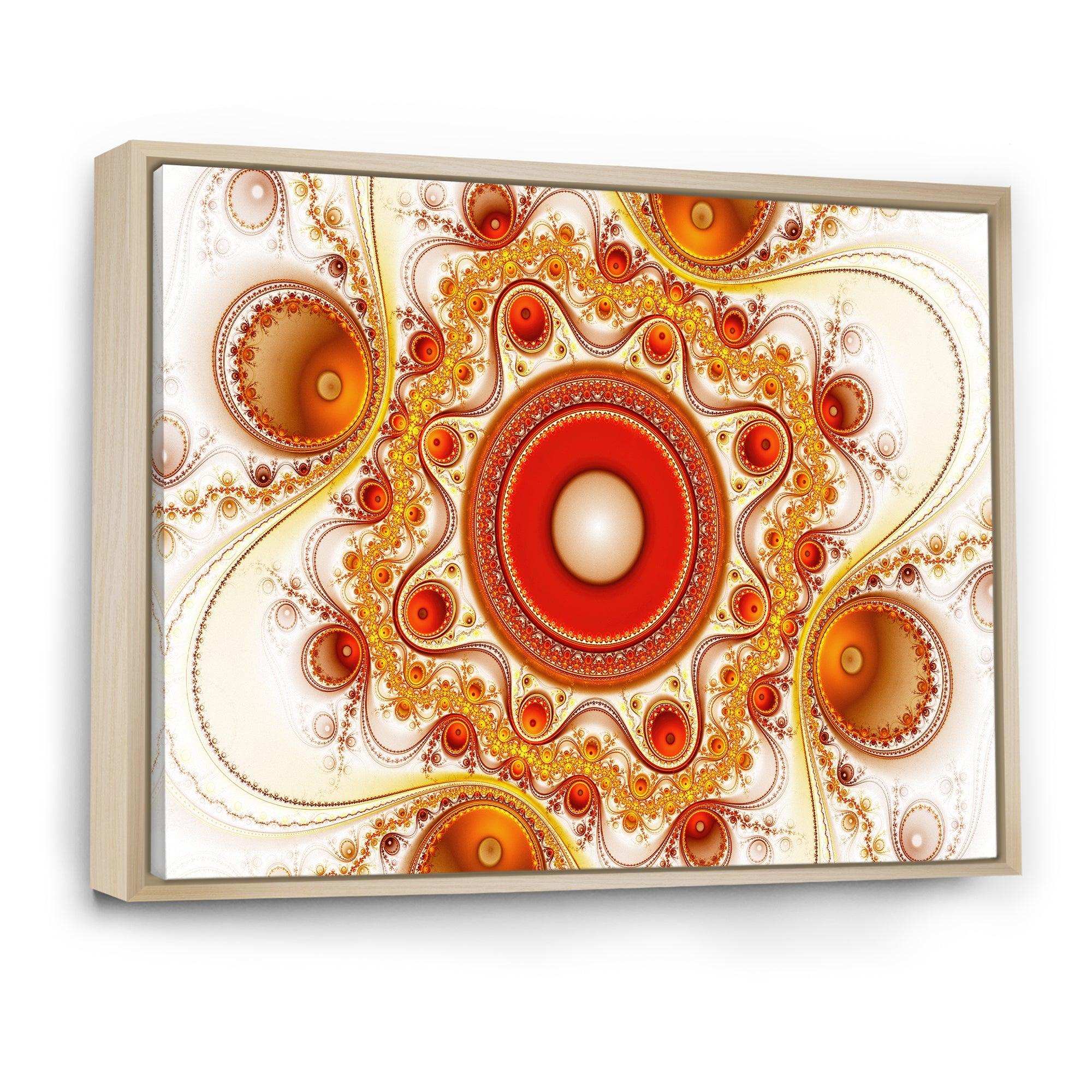 Orange Fractal Pattern with Circles