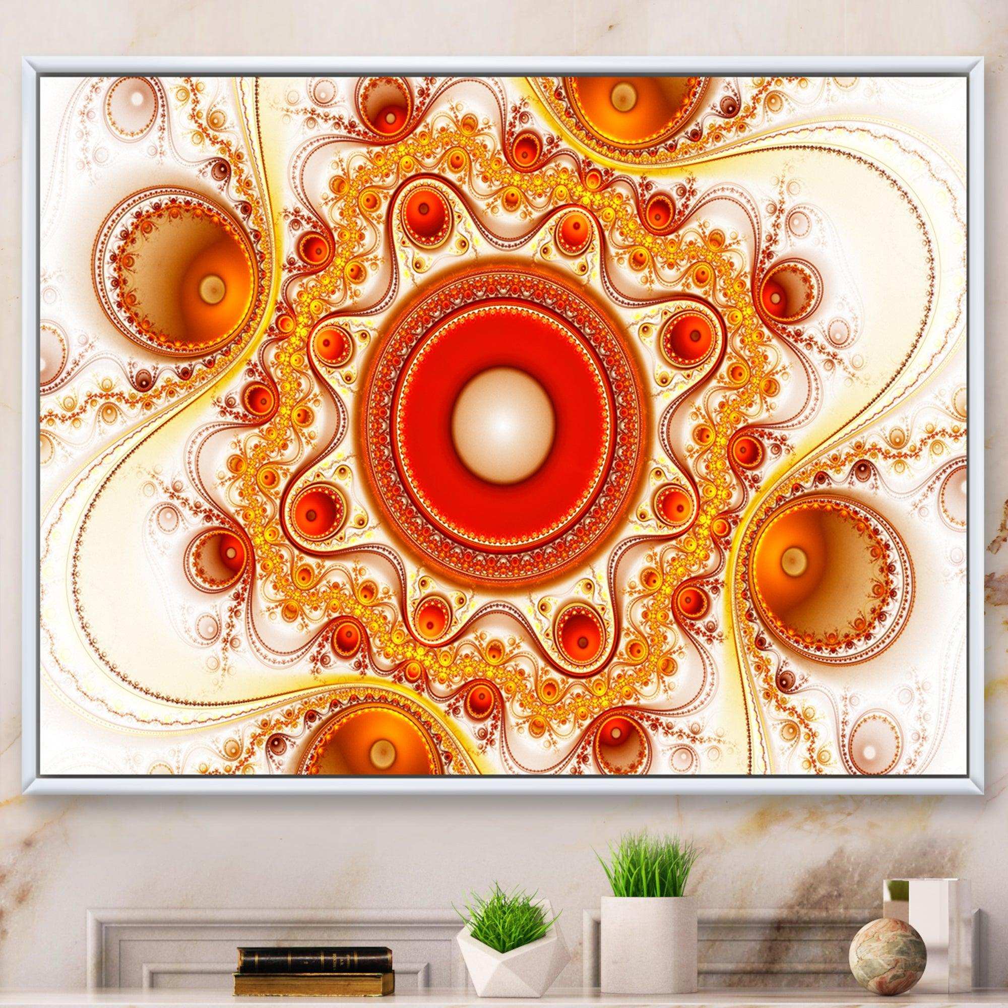 Orange Fractal Pattern with Circles