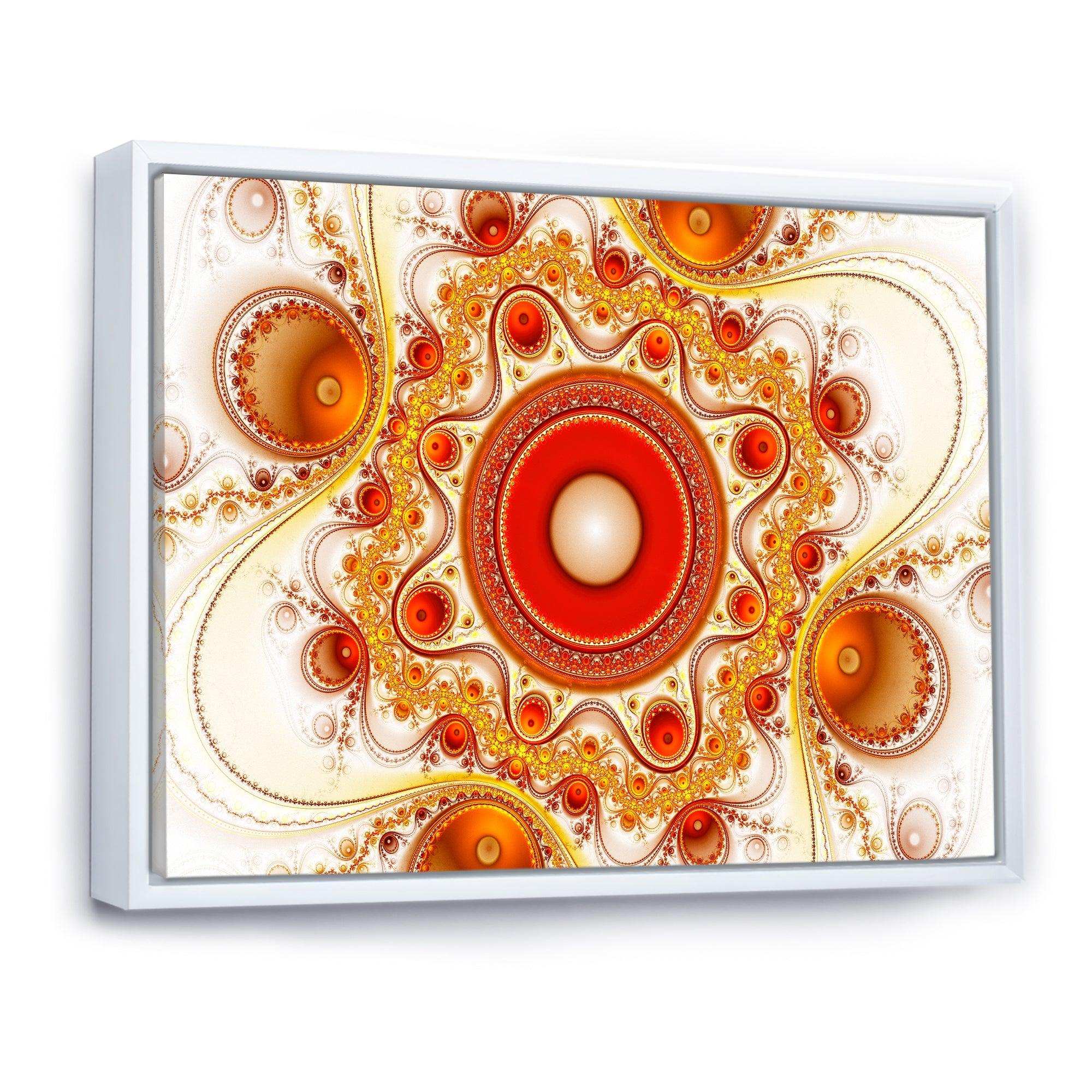 Orange Fractal Pattern with Circles