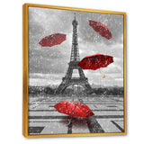 Flying Umbrella with Eiffel Tower