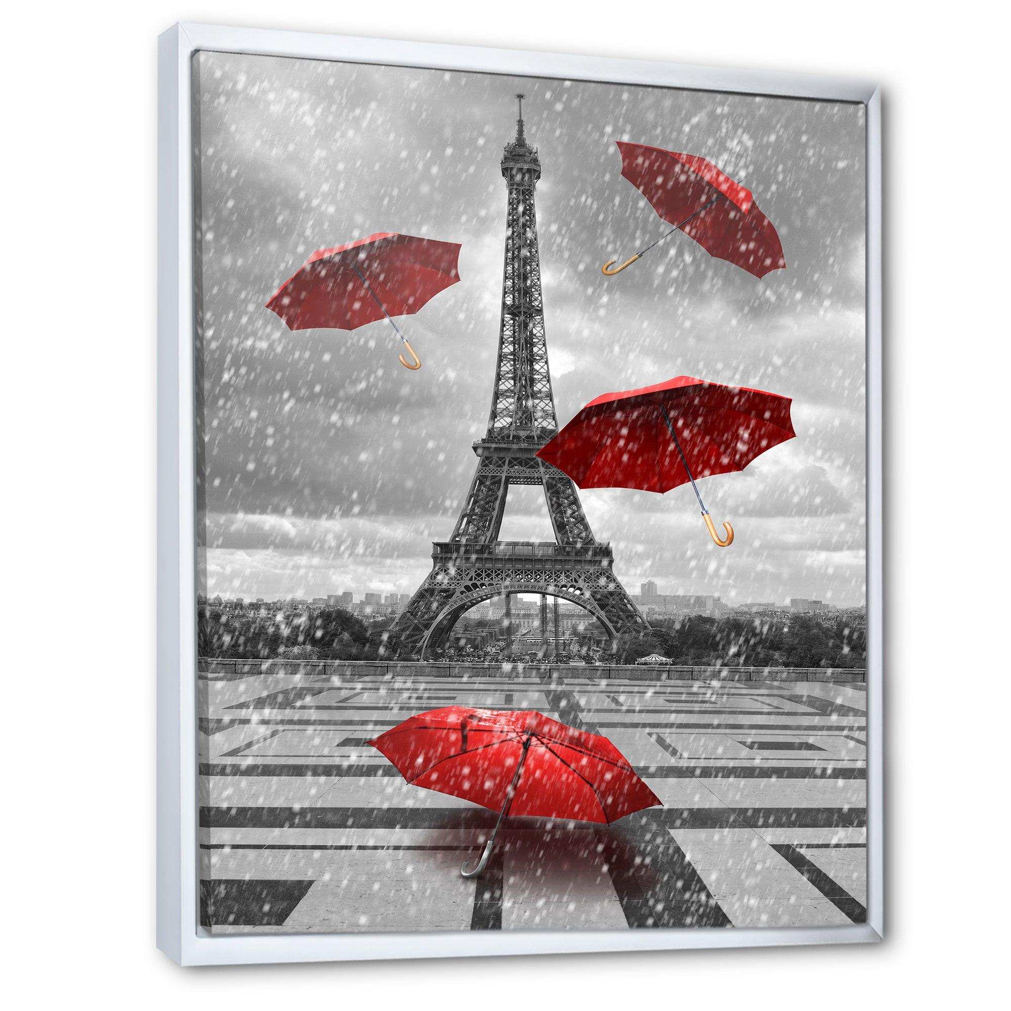 Flying Umbrella with Eiffel Tower