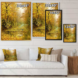 Pathway in Beautiful Autumn Forest