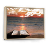 Open Bible in Cloudy Sunset