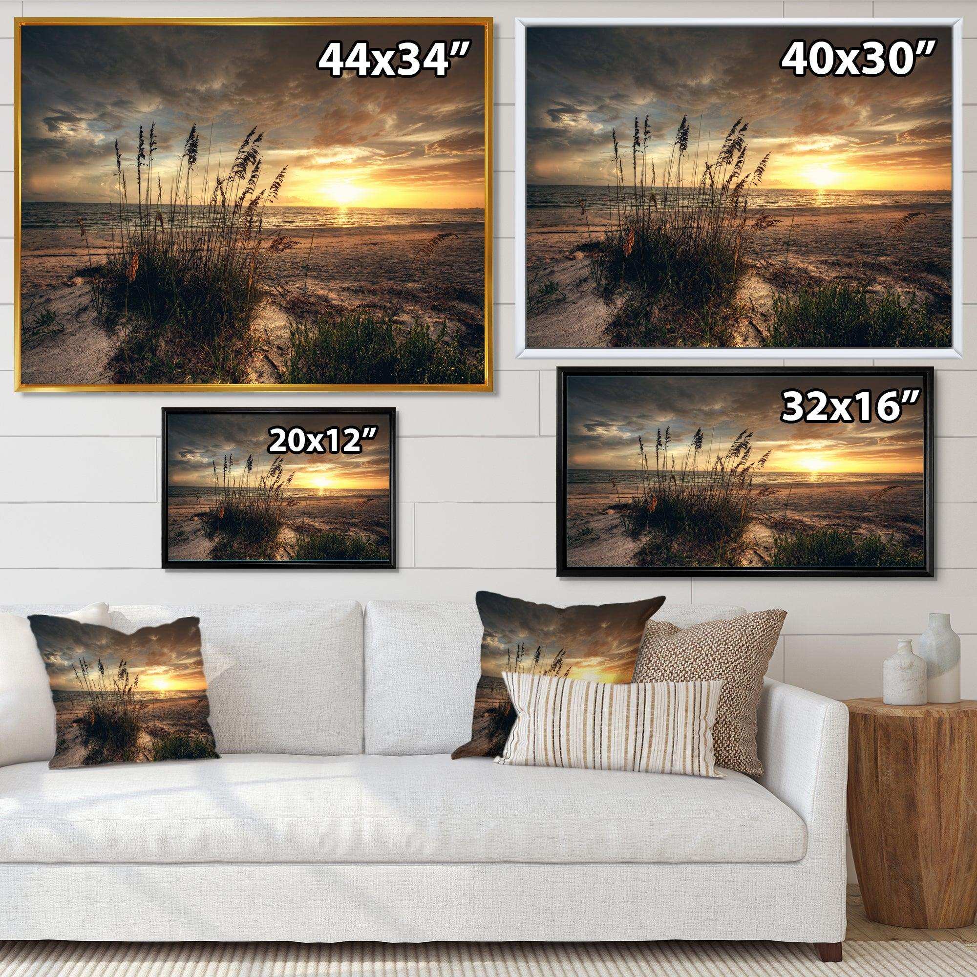 Grassy and beach sunset