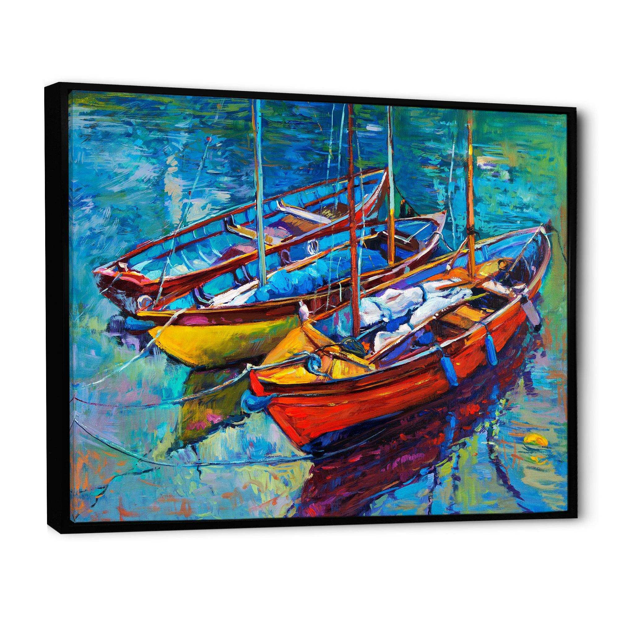 Three Fishing Boat Oil Painting