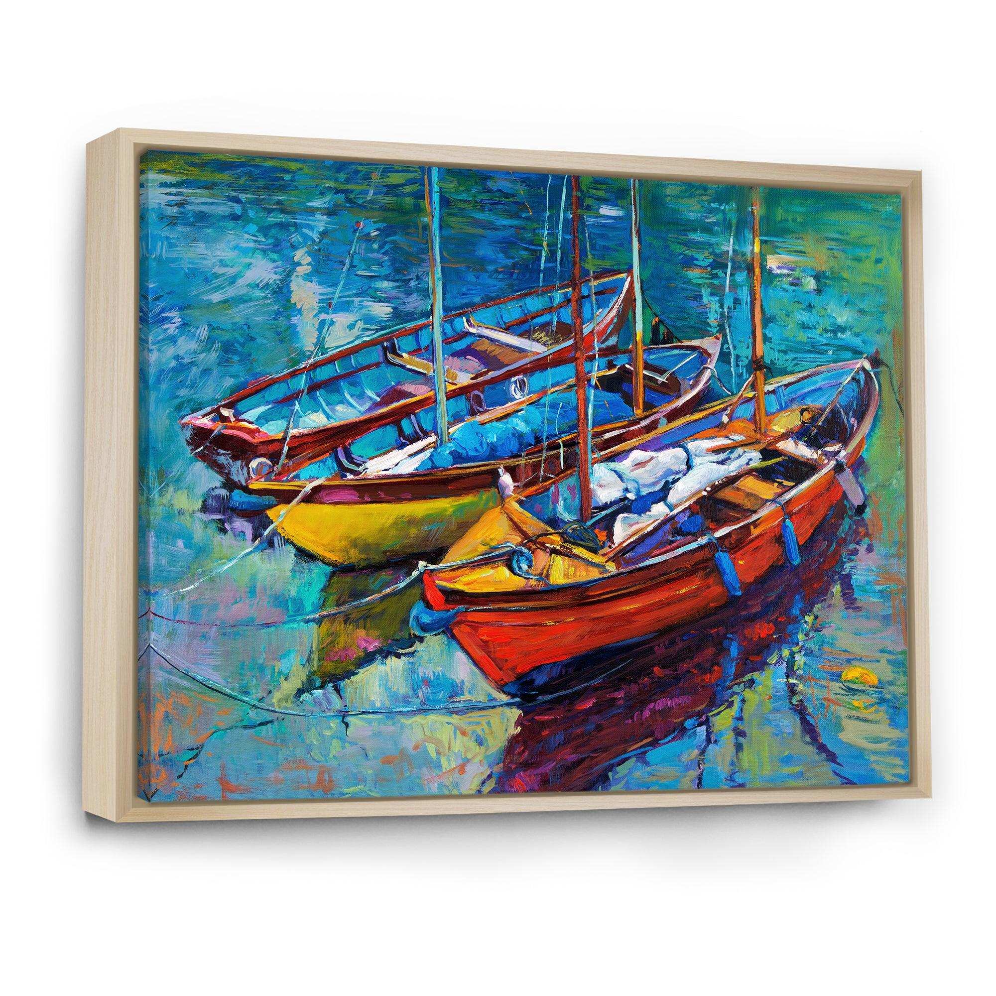 Three Fishing Boat Oil Painting