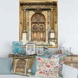 Old Wooden Door With Carvings in Paris, France