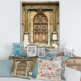 Old Wooden Door With Carvings in Paris, France