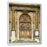 Old Wooden Door With Carvings in Paris, France