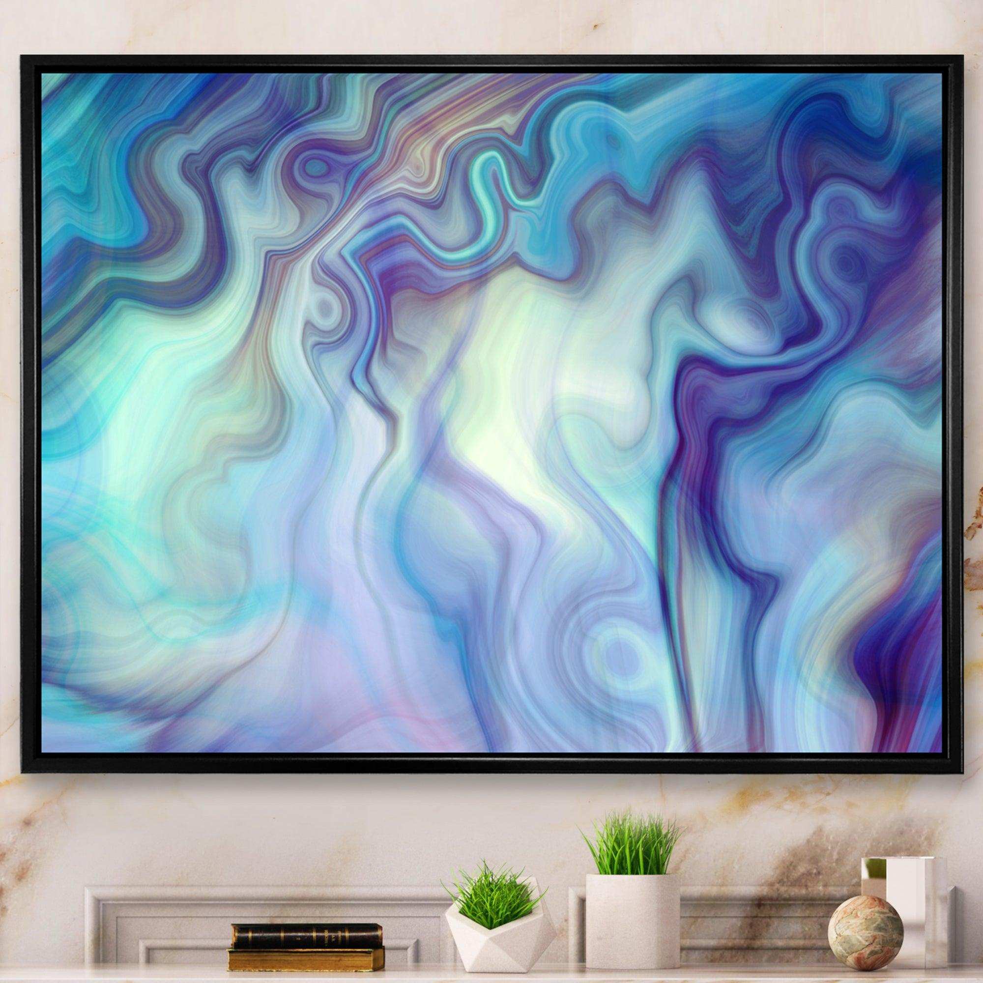 Marbled Colours in Shades of Turquoise and Purple